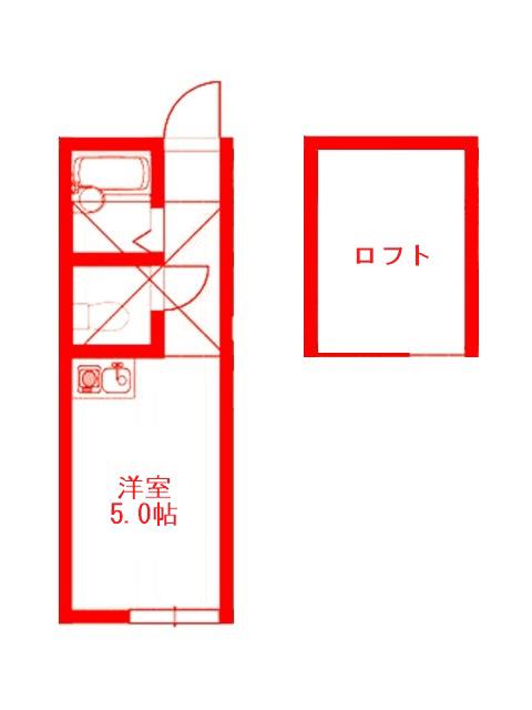 メゾン追浜(ワンルーム/2階)の間取り写真