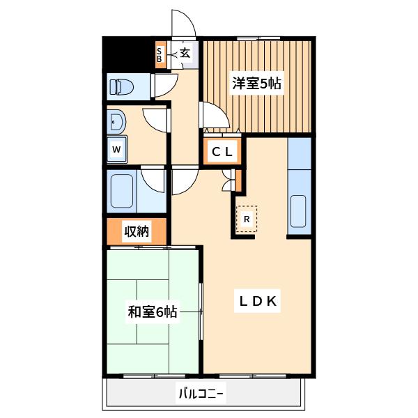 ソレイル梶ヶ谷2(2LDK/2階)の間取り写真