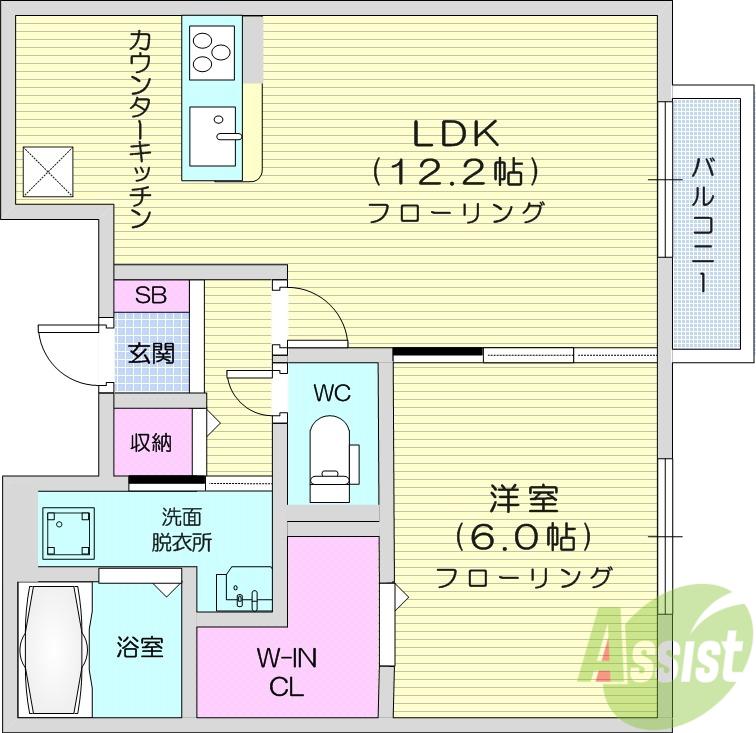D-ROOM八乙女A(1LDK/1階)の間取り写真