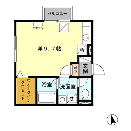 ラヴィータM(ワンルーム/1階)の間取り写真