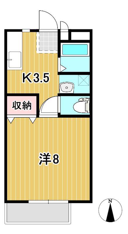 メールハイツA(1K/1階)の間取り写真