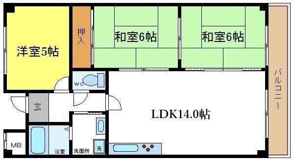 シャトレファミール(3LDK/3階)の間取り写真