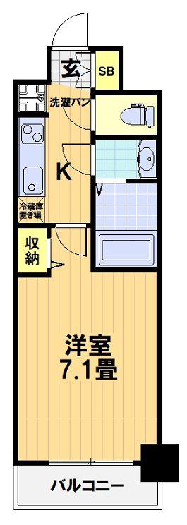プレデコート西京極(1K/7階)の間取り写真