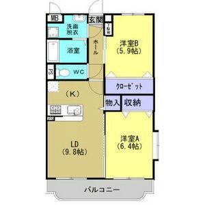 ユーミーJULLIE(2LDK/2階)の間取り写真