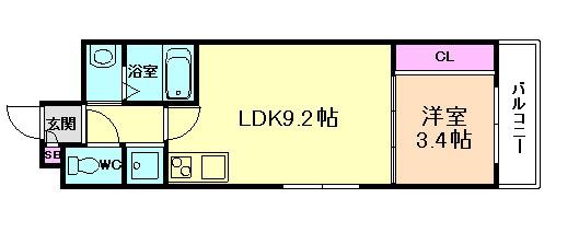 VIEVLE IKEDA(1LDK/3階)の間取り写真