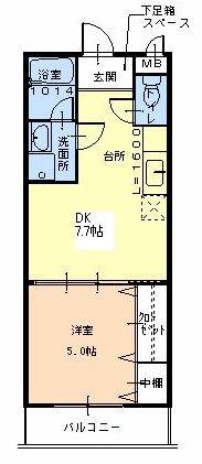 フジパレス草尾(1DK/2階)の間取り写真