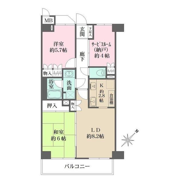藤和シティホームズ荻窪駅前(2SLDK/7階)の間取り写真