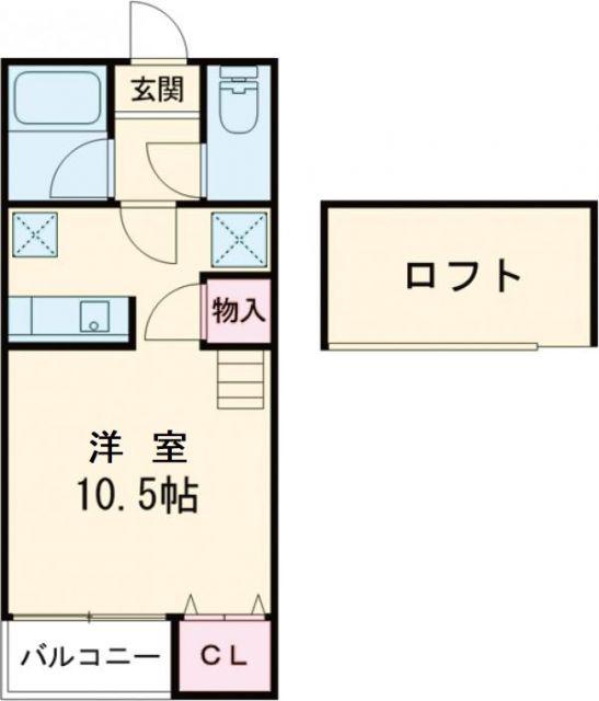 セザンヌ町並(ワンルーム/1階)の間取り写真