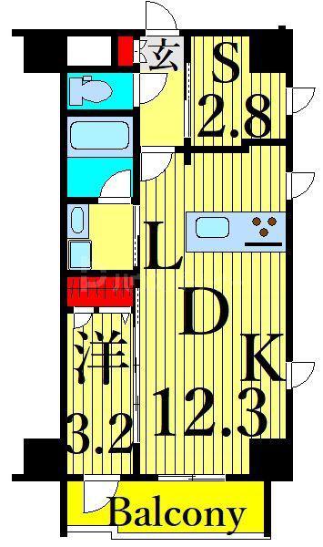 メイクス浅草イースト(1SLDK/10階)の間取り写真