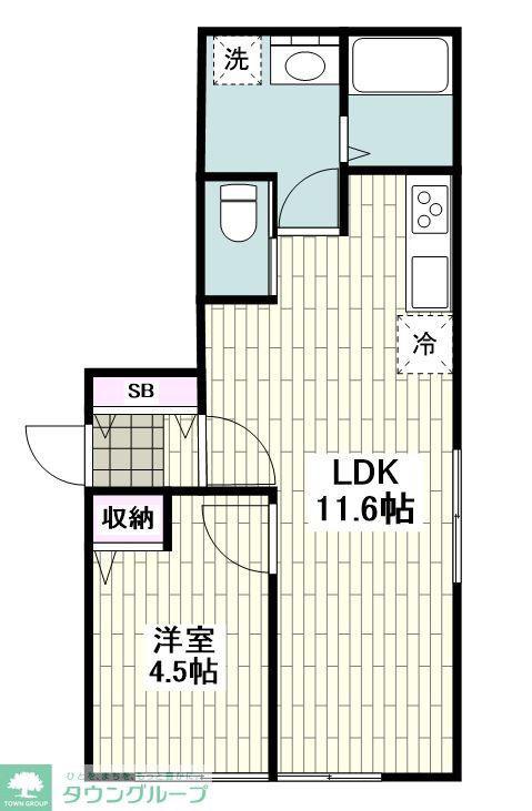 レラーブル鎌倉佐助(1LDK/1階)の間取り写真