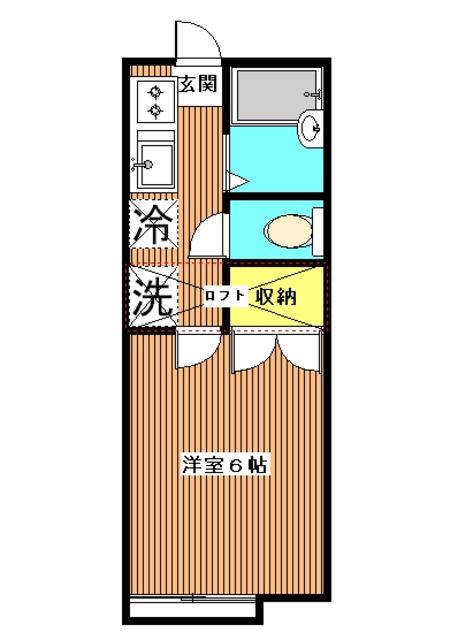 フローラルハイツ(1K/2階)の間取り写真