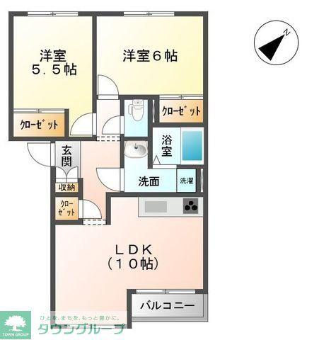 ヴェルデュールちはら台(2LDK/2階)の間取り写真