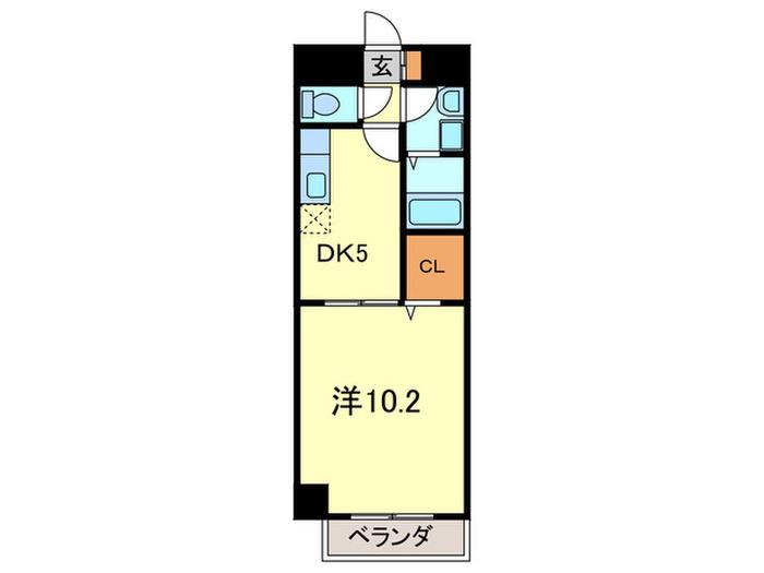 SOLEIL HONJIN(1DK/3階)の間取り写真