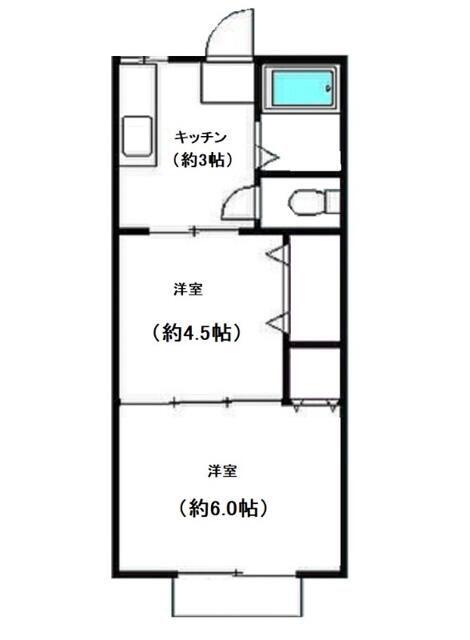 クリフサイド(2K/2階)の間取り写真