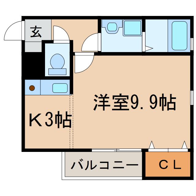 シングル(ワンルーム/1階)の間取り写真