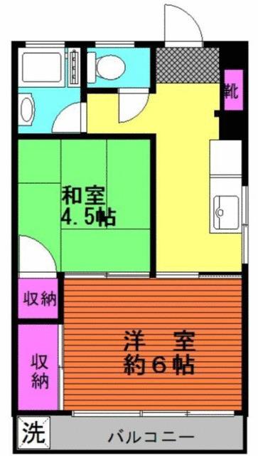 コーポアルト(2K/2階)の間取り写真