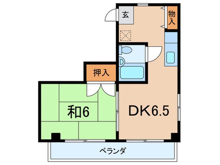 白樺コーポ(1DK/4階)の間取り写真