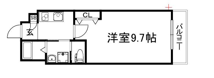 CONOIE太秦(1K/2階)の間取り写真