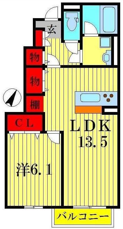 マノワール ルーエ(1LDK/1階)の間取り写真