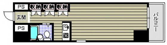 プラスパー東雲(ワンルーム/3階)の間取り写真