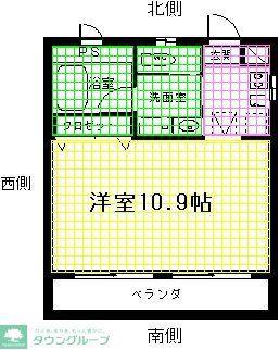 リンデンバウム(ワンルーム/1階)の間取り写真