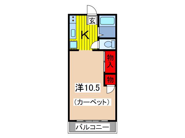 平田マンション(ワンルーム/4階)の間取り写真