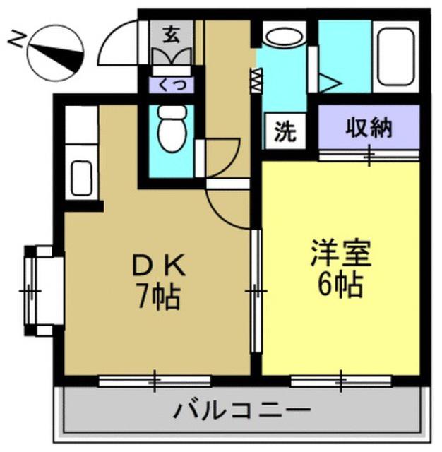 ガーデンマツイ(1DK/4階)の間取り写真