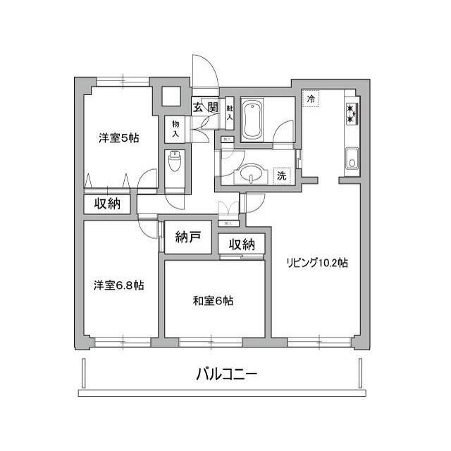 アソシエール練馬春日町(3LDK/3階)の間取り写真