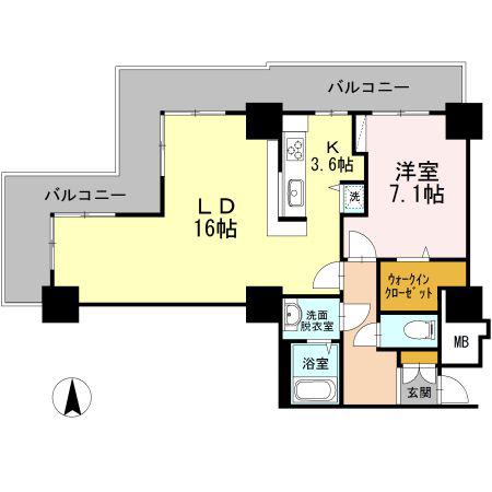 品川シーサイドビュータワーI(1LDK/13階)の間取り写真