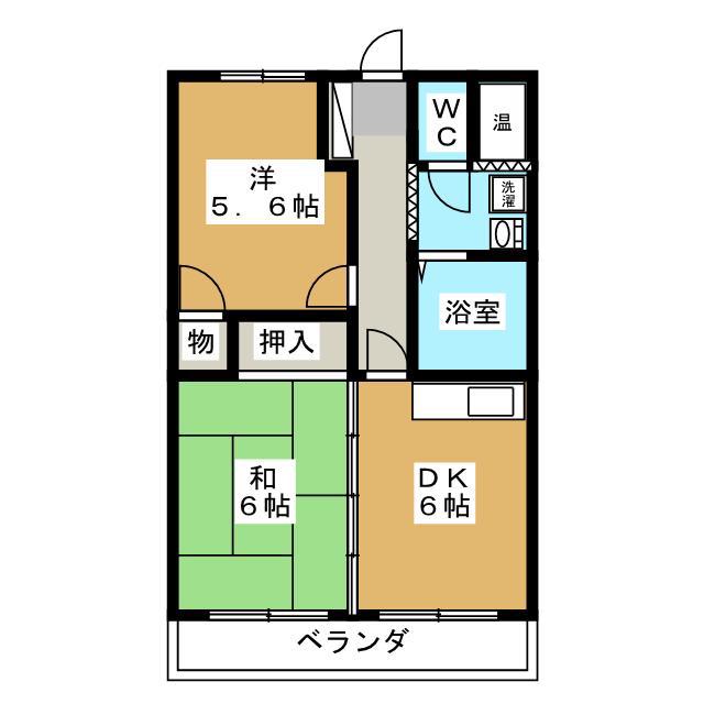かね村ハイツ(2DK/4階)の間取り写真