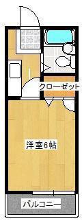 レインボーハイツ(1K/1階)の間取り写真