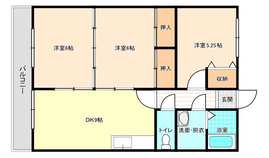 サンパテーク中嶋(3DK/2階)の間取り写真