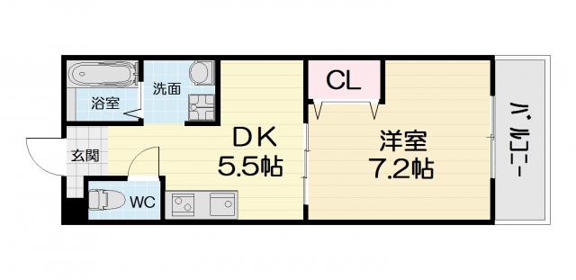 メゾン ド フランシスカ(1DK/1階)の間取り写真