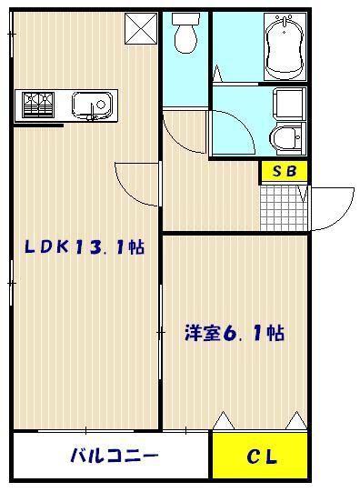 ミルクリーク飯塚 915367(1LDK/2階)の間取り写真