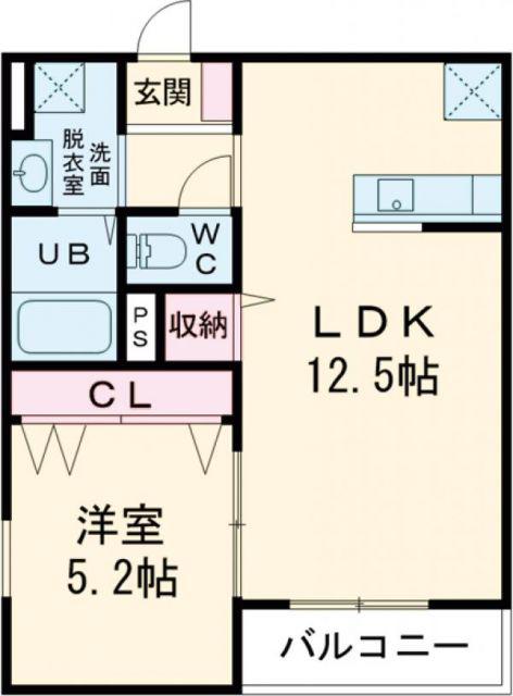 TEKO宮之阪(1LDK/1階)の間取り写真