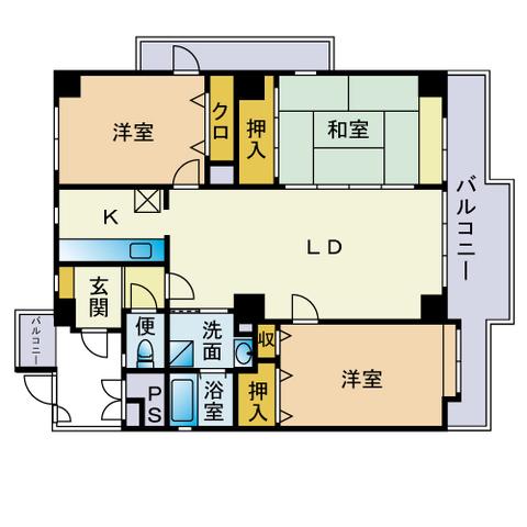 ウェルフォート大濠(3LDK/2階)の間取り写真
