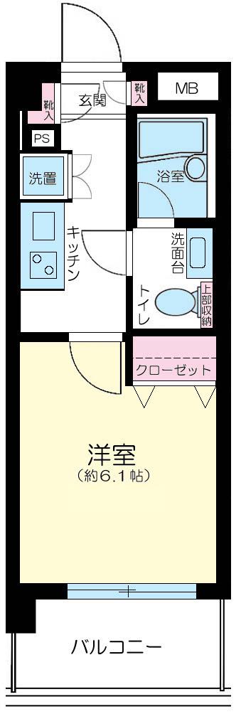 ヴェルステージ多摩川(1K/5階)の間取り写真