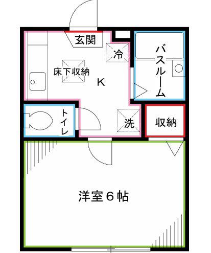 アイリスハウス(1K/1階)の間取り写真