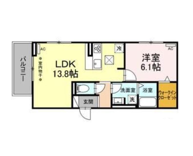 ダイヤモンドヒルズ苗代町(1LDK/1階)の間取り写真