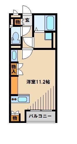 レオネクストオールリバー(ワンルーム/1階)の間取り写真