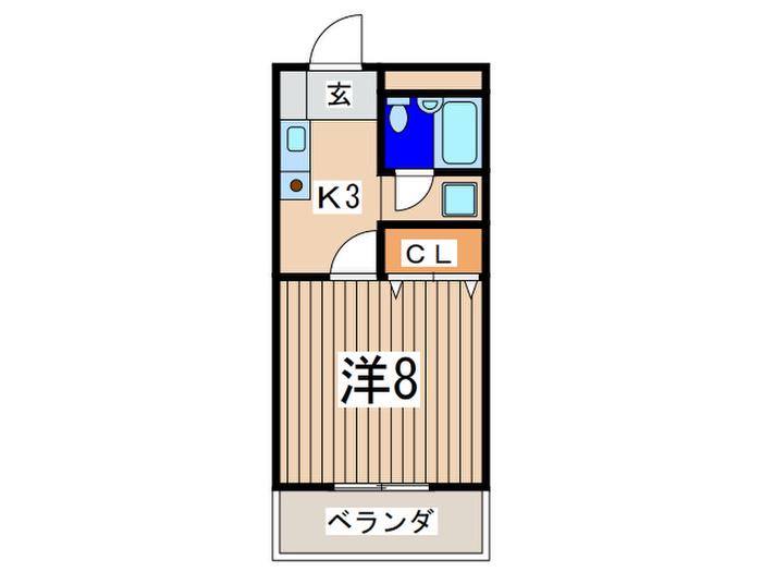 セレッソコンドミニオ(1K/1階)の間取り写真