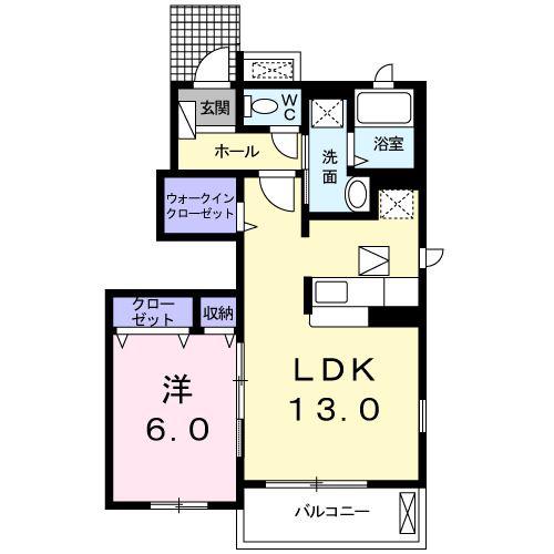 サニーブライトII(1LDK/1階)の間取り写真