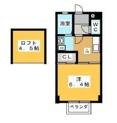 ホワイトテラス(1K/1階)の間取り写真