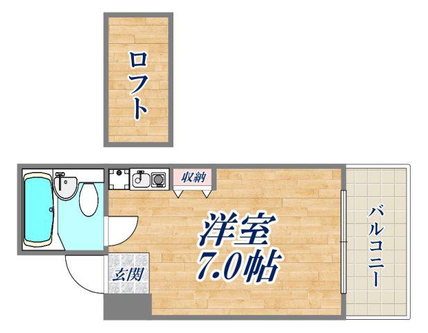 WINBELL SOLO 立花(ワンルーム/5階)の間取り写真