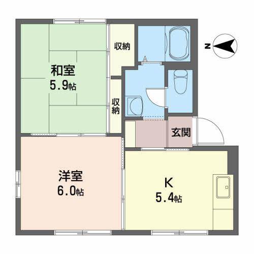グレースフル赤坂C(2K/1階)の間取り写真