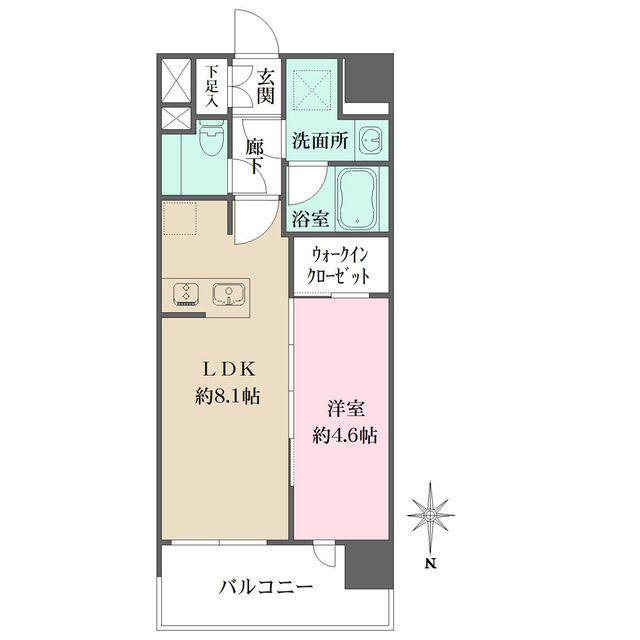 シーズンフラッツ杉並井草(1LDK/7階)の間取り写真