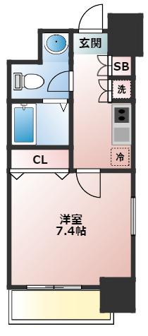 HUMANハイム船橋(1K/7階)の間取り写真