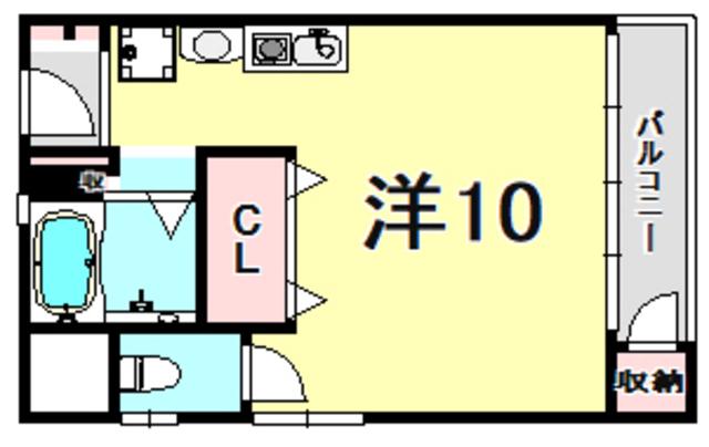 メゾンドシーザリオ(ワンルーム/4階)の間取り写真