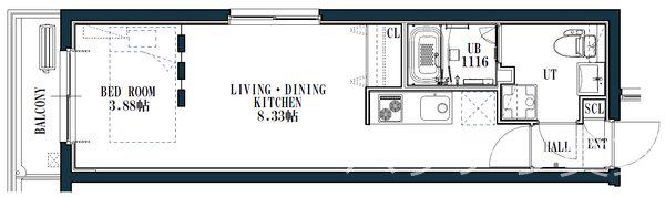 QUADOR姪浜(1LDK/2階)の間取り写真
