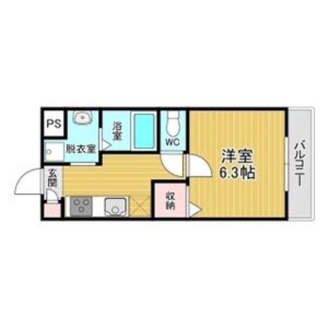 千葉・住吉(1K/5階)の間取り写真